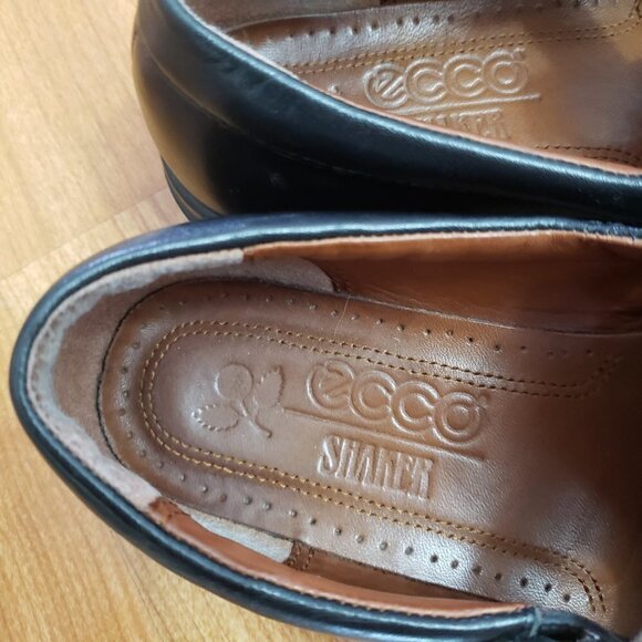 Ecco Shaker Black leather Comfort Mary Jane Buckle Shoes Sz 36 - Picture 4 of 11